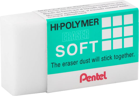 Pentel Hi-Polymer Soft Eraser, Pack of 6 (ZES08PF6)
