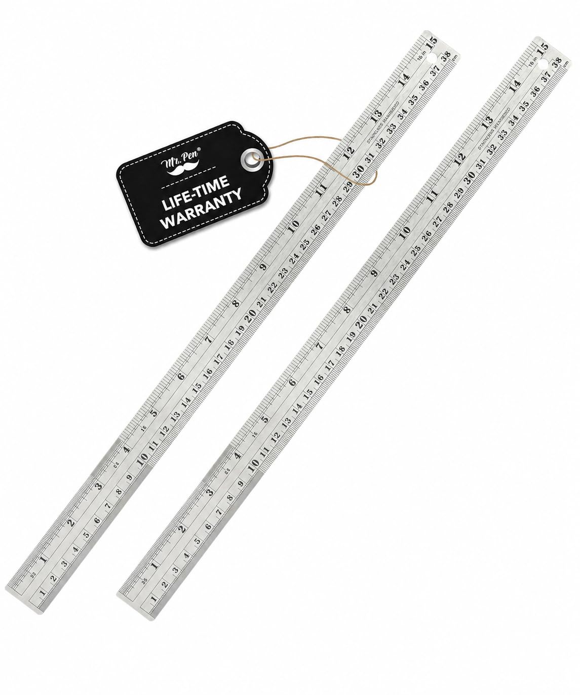 Mr. Pen- Metal Straight Edge Ruler, 3 pcs, 6", 12", 16"