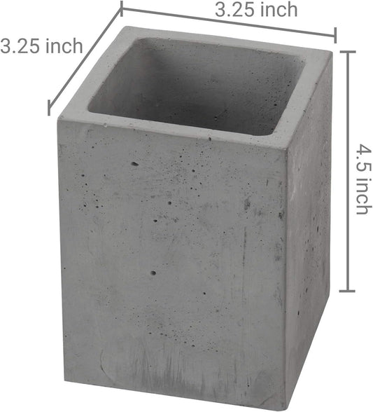 MyGift Pen Holder Pencil Holder For Desk,Pen Cup Holder For Desk,Concrete Desktop Pencil Cup,Modern Gray-Tone,Set of 3