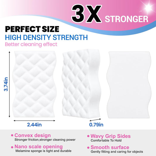 3X Density Magic Sponges Cleaning Eraser,80 Pack Stronger Melamine Foam