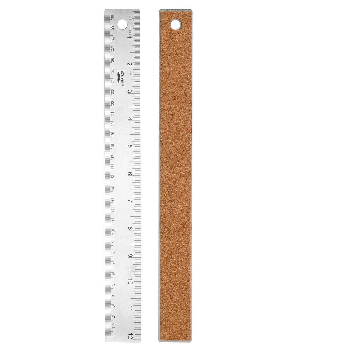 Mr. Pen- Metal Ruler with Non-Slip Cork Back, 2 Pack, 6" and 12"