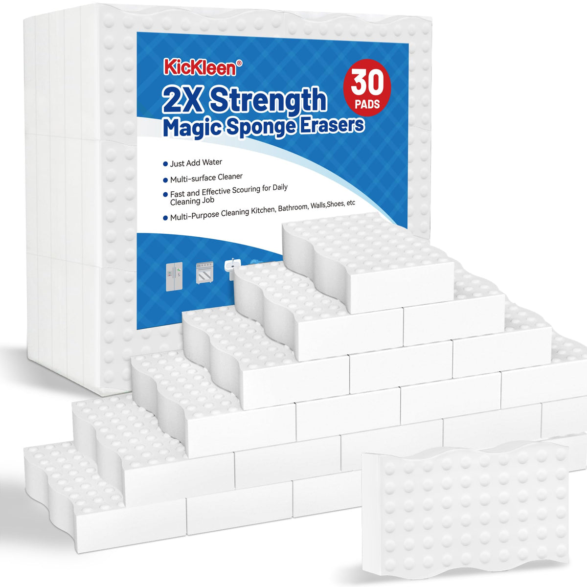 30 Pack Magic Sponges Cleaning Eraser, 2X Density Melamine Sponges
