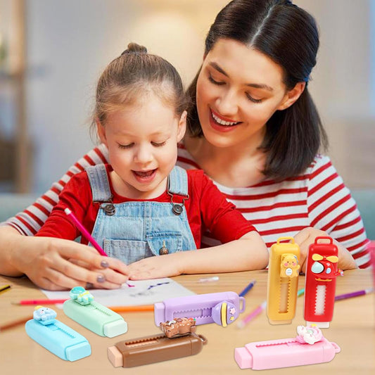 24 Pack Cute Retractable Pencil Erasers for Kids Bulk Kawaii Cartoon Fun Erasers for Teacher Class Rewards Favor School Supplies Home Office Party Gift Filling