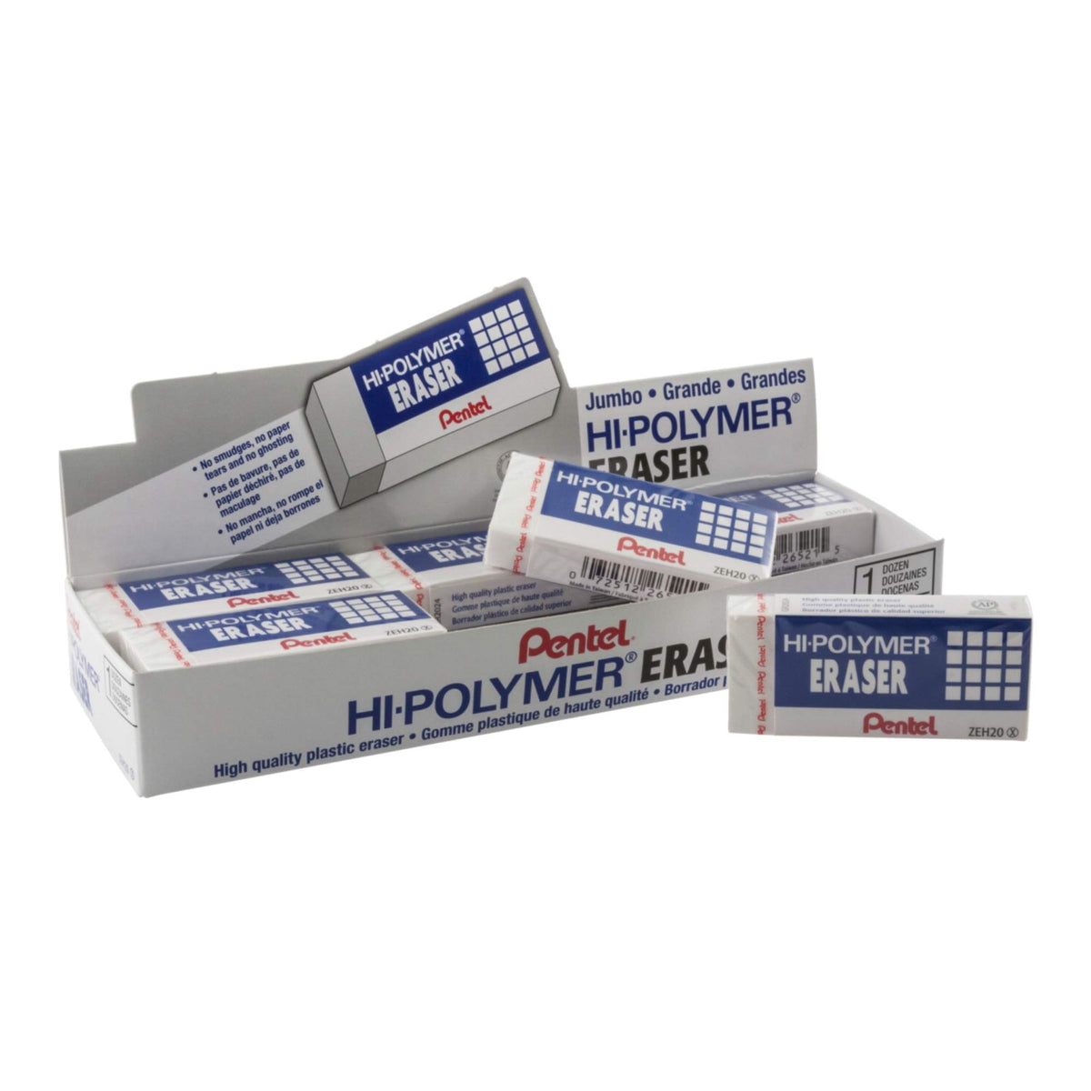 Pentel Hi-Polymer Block Eraser, Small, 3 Pack (ZEH05BP2F)
