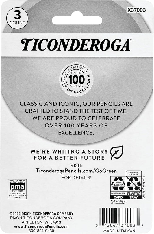 Ticonderoga Wedge Erasers, Pastel Colors, 3 Count
