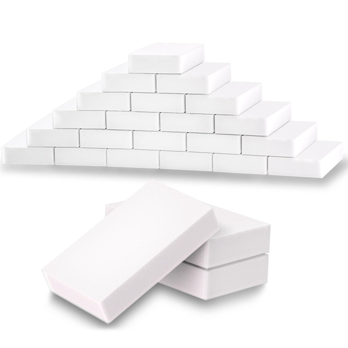 Magic Sponge Eraser 100 Pack Extra Thick and Long Lasting Melamine Sponges in Bulk - Multi Surface Power Scrubber Foam Cleaning Pads - Bathtub, Floor, Baseboard, Bathroom, Wall Cleaner