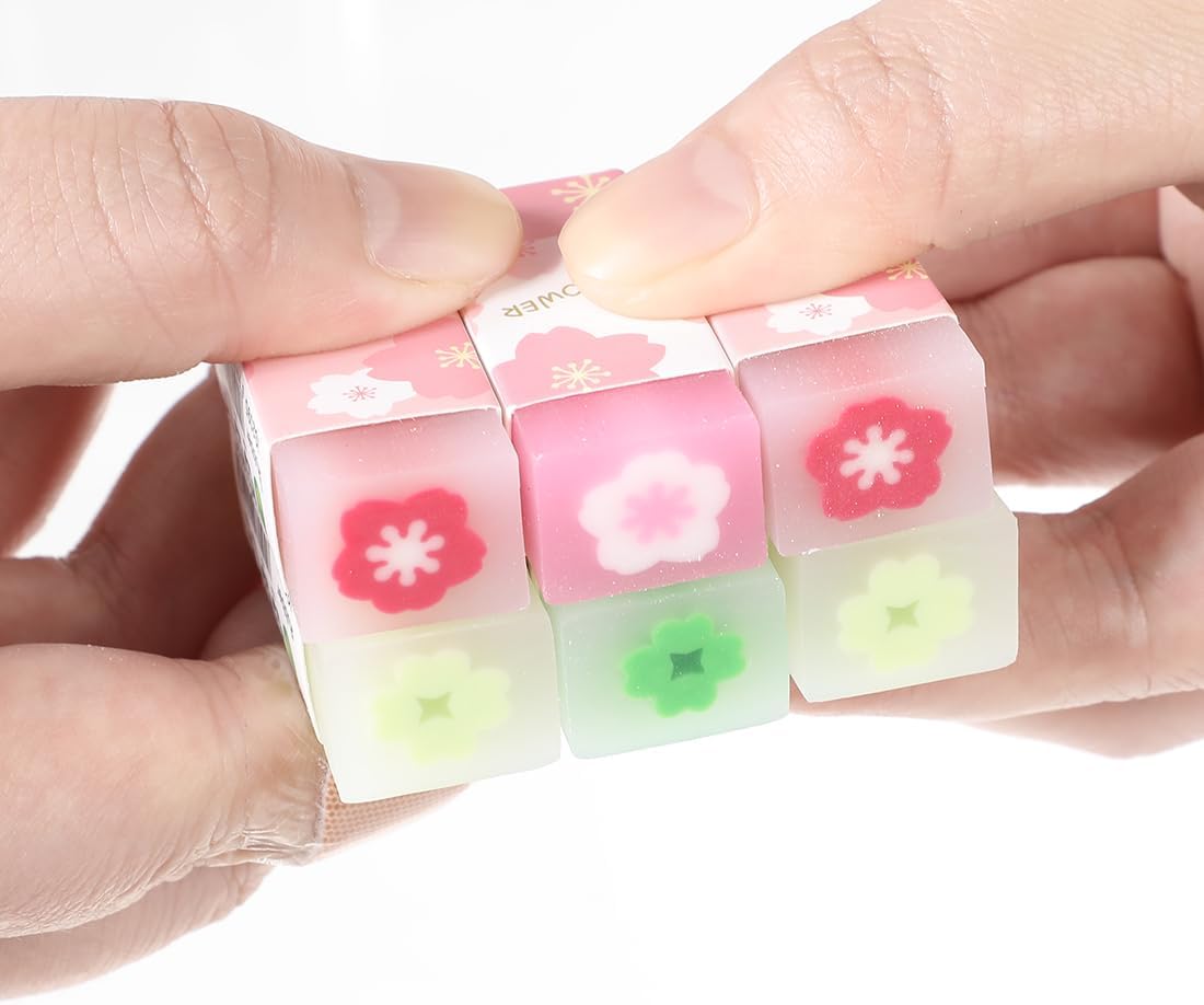 Erasers 6Pcs Rubber Eraser Cute Cartoon Plastic Pencil Erasers for School Office Kids Adults Plastic Rubber