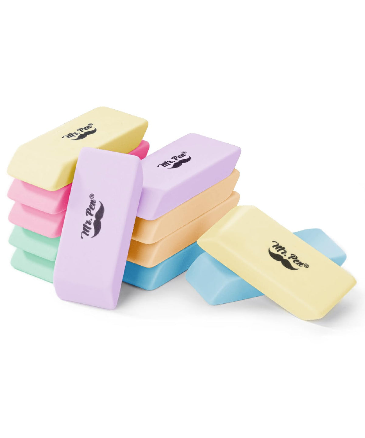 Mr. Pen- Pink Pencil Eraser, 12 Pack