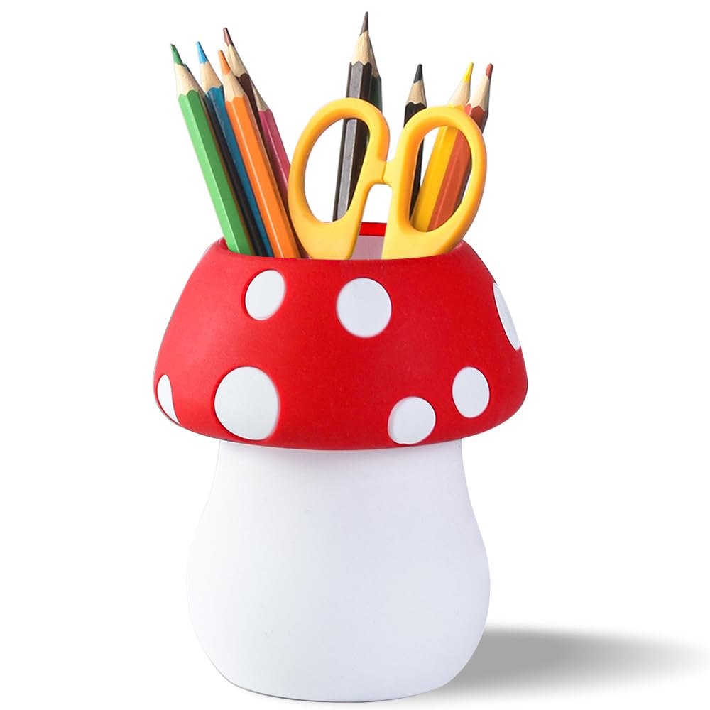 Silicone Pen Holder Cactus Cute Pencil Holder Cup Pot for Desk for Kids Office Decor Desk Organizer Makeup brush Holder Toothbrush Holder (Green)