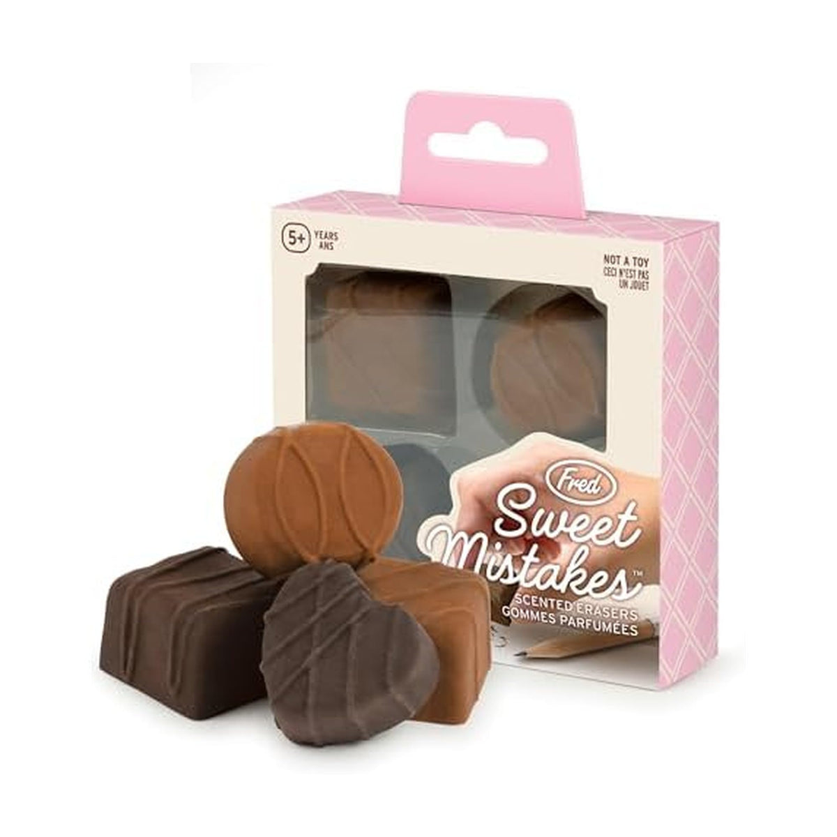 Genuine Fred Sweet Mistakes Macaron Erasers, Set of 6, Scented, Fun for School, Home, or Office