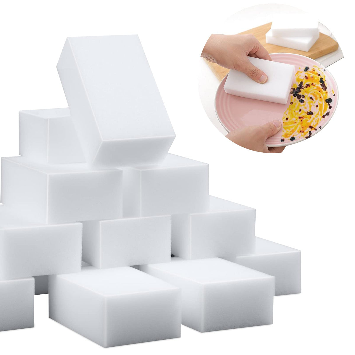 30 Pack Magic Sponge Eraser Extra Thick and Long Lasting Melamine Cleaning Sponges in Bulk - Multi Surface Power Scrubber Foam Cleaning Pads - Bathtub, Floor, Baseboard, Bathroom, Wall Cleaner