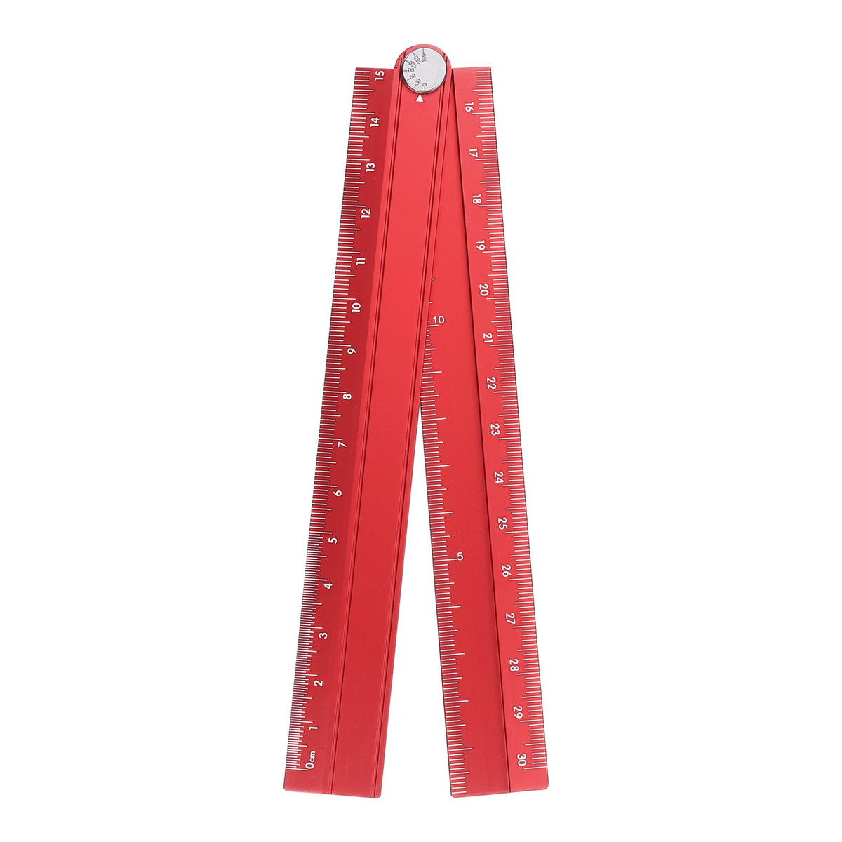 HARFINGTON Folding Straight Ruler 30cm Aluminum Alloy Protractor Black