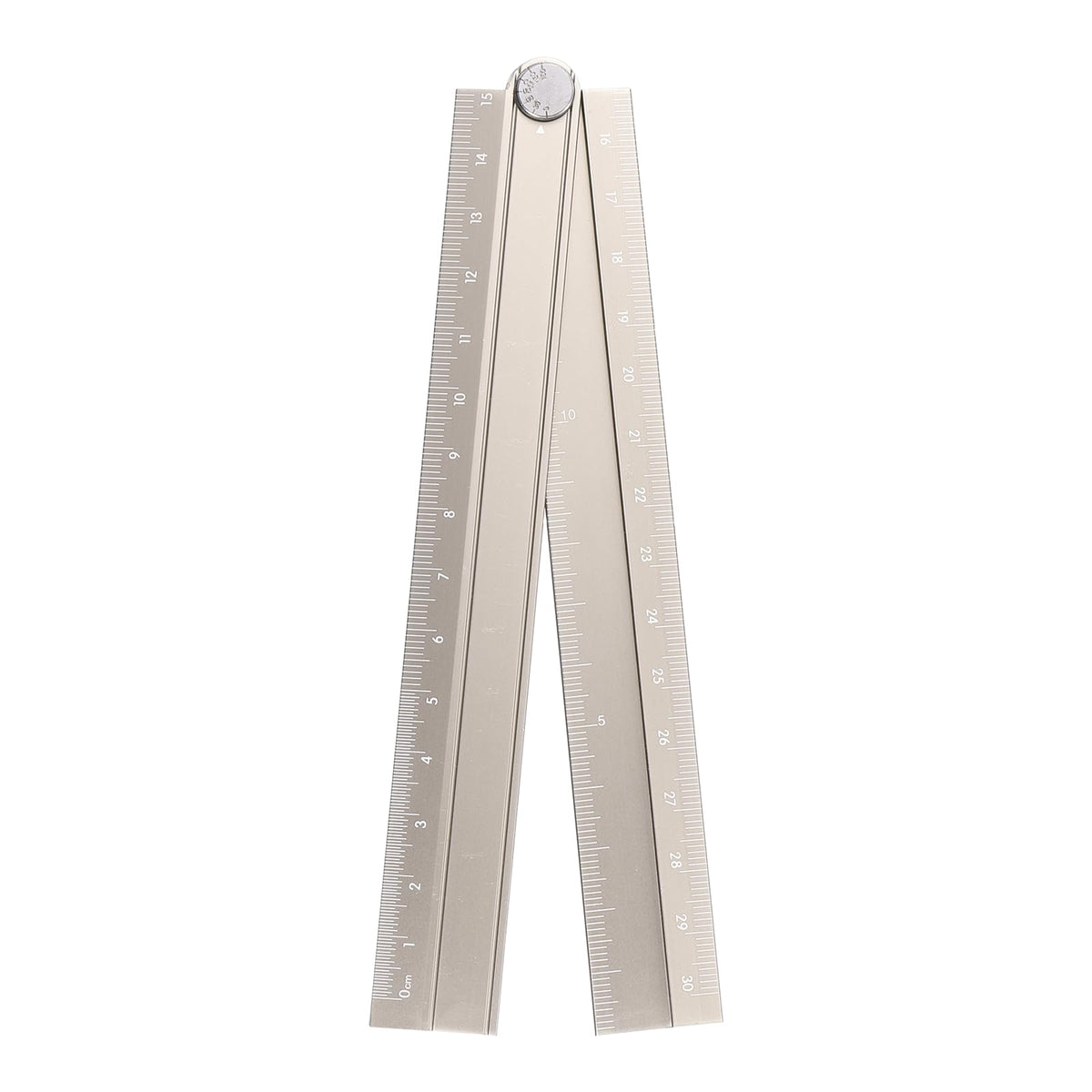 HARFINGTON Folding Straight Ruler 30cm Aluminum Alloy Protractor Black