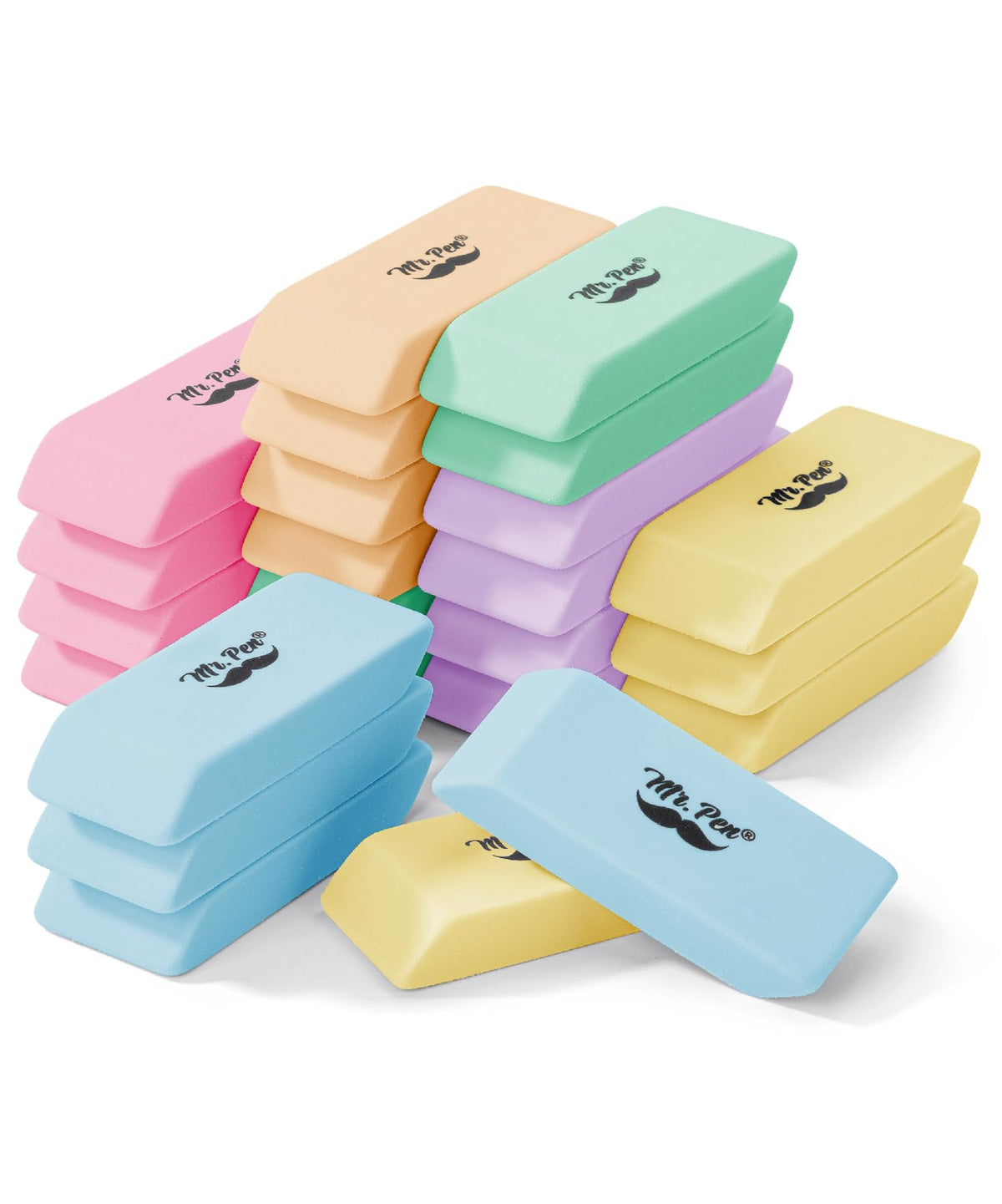 Mr. Pen- Pink Pencil Eraser, 12 Pack