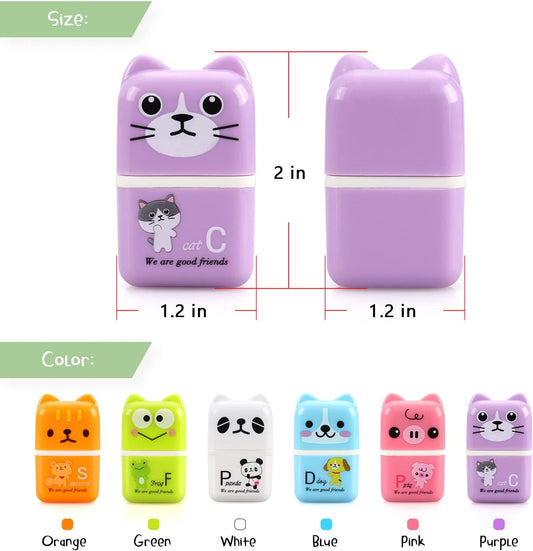 Tamaki 6 Pack Erasers for Kids, Cute Erasers with Cover and Roller