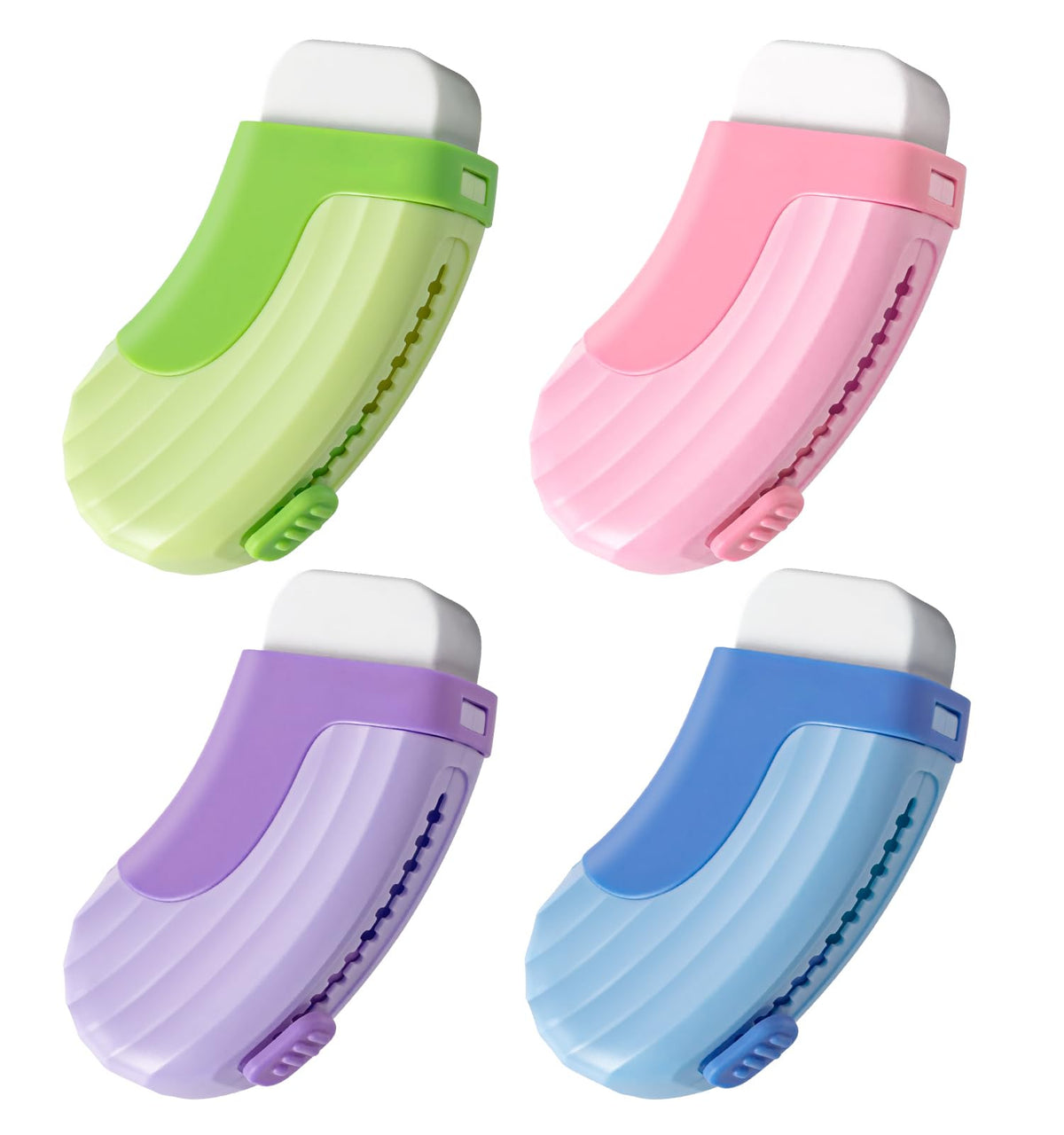 4+1 Pack Rubber Erasers Sliding Retractable Eraser - Pink