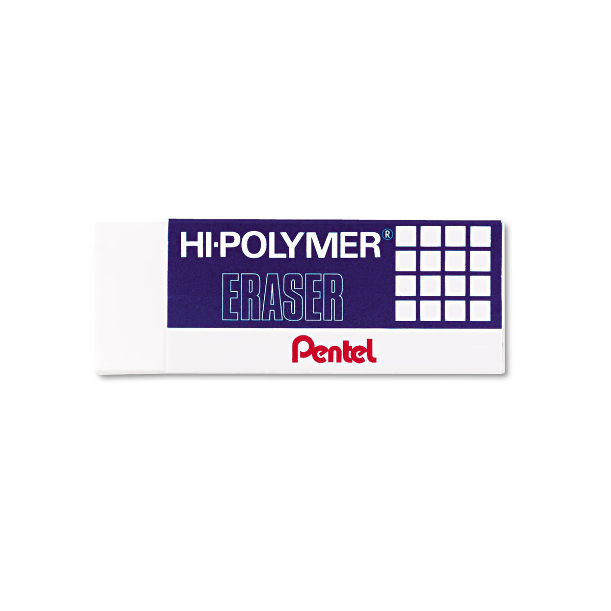 Pentel Super Hi-Polymer Eraser, Large, Nonabrasive, White (PENZEH10) (Pack of 2)