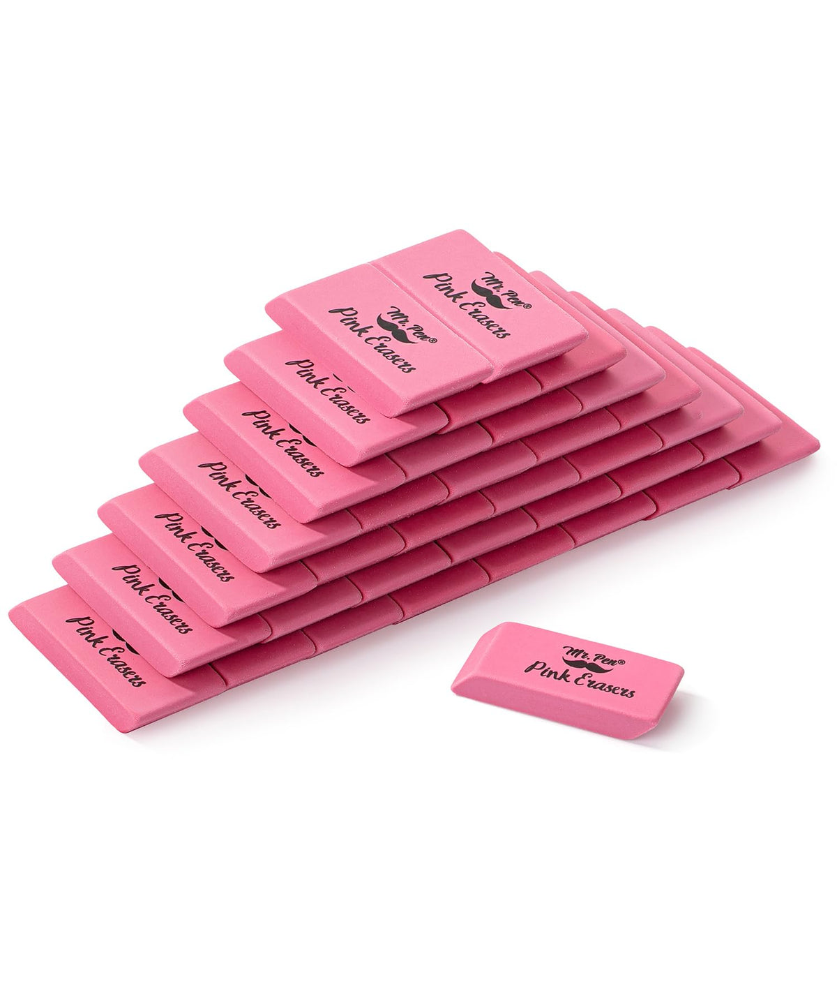 Mr. Pen- Pink Pencil Eraser, 12 Pack