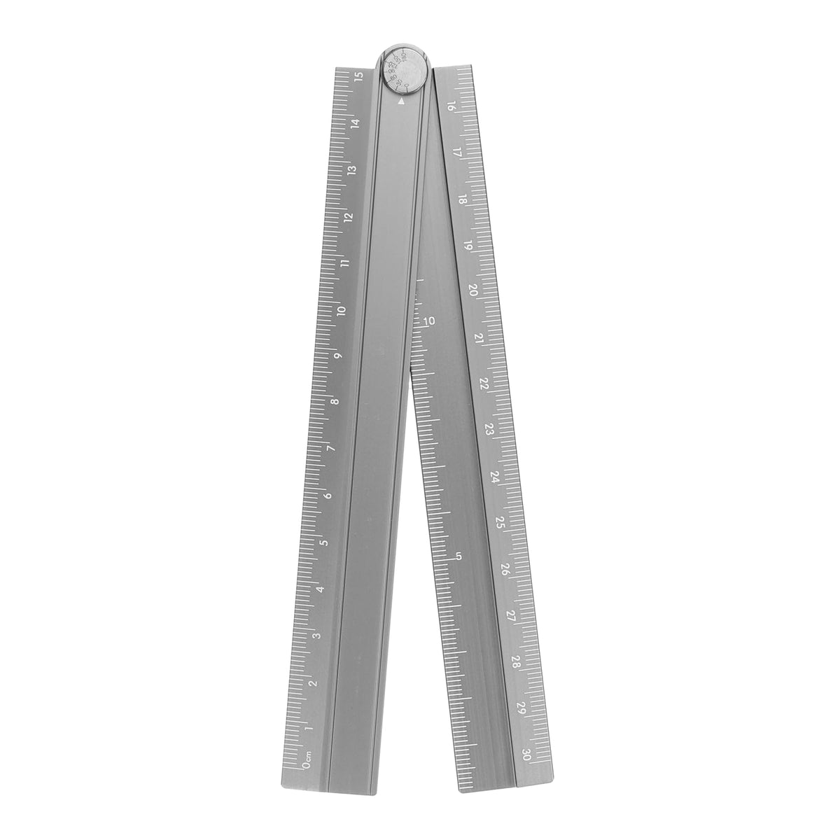 HARFINGTON Folding Straight Ruler 30cm Aluminum Alloy Protractor Black