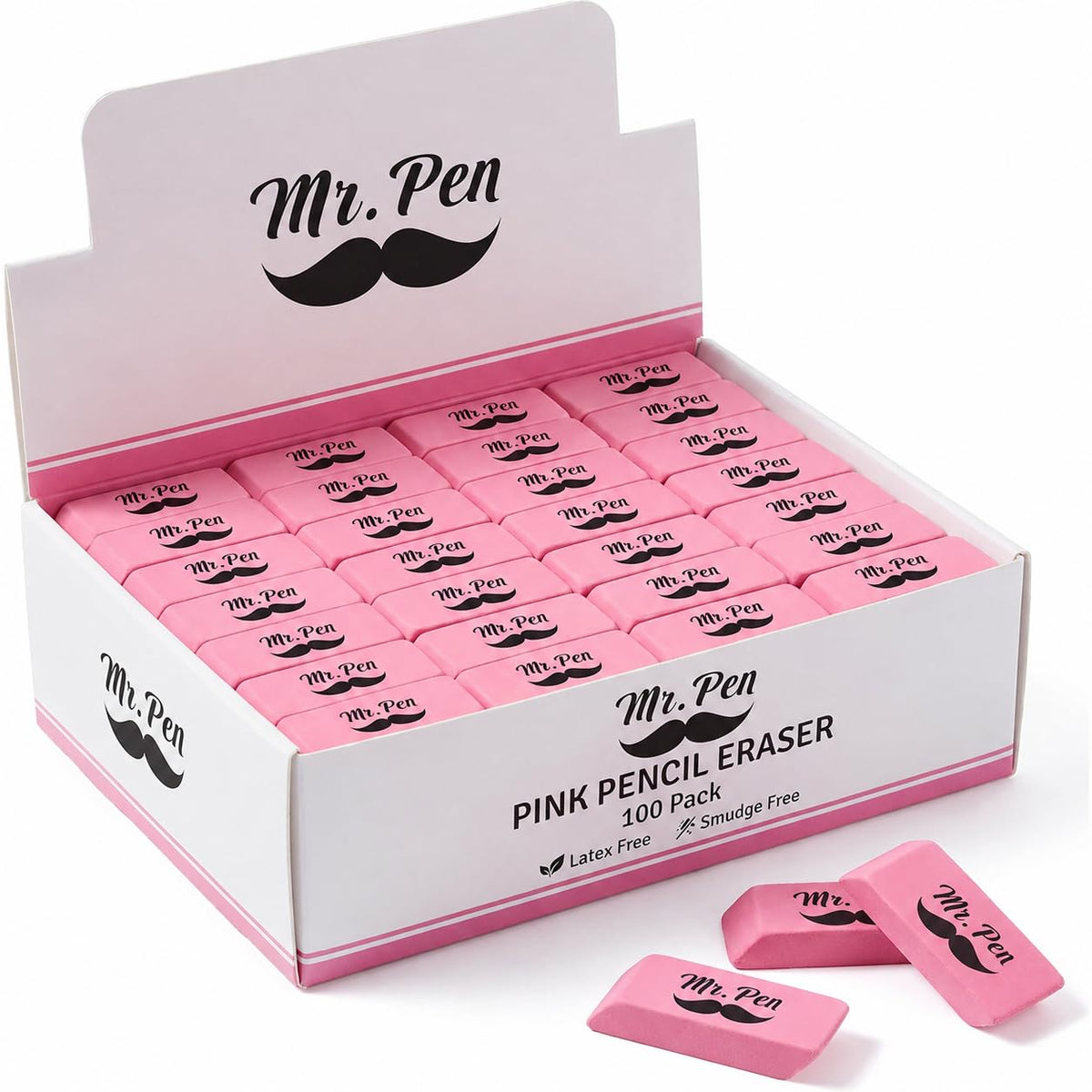 Mr. Pen- Pencil Eraser, 12 Pack, Neon Colors