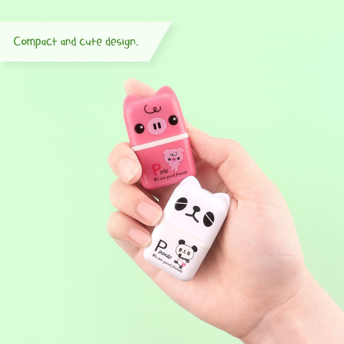 Tamaki 6 Pack Erasers for Kids, Cute Erasers with Cover and Roller