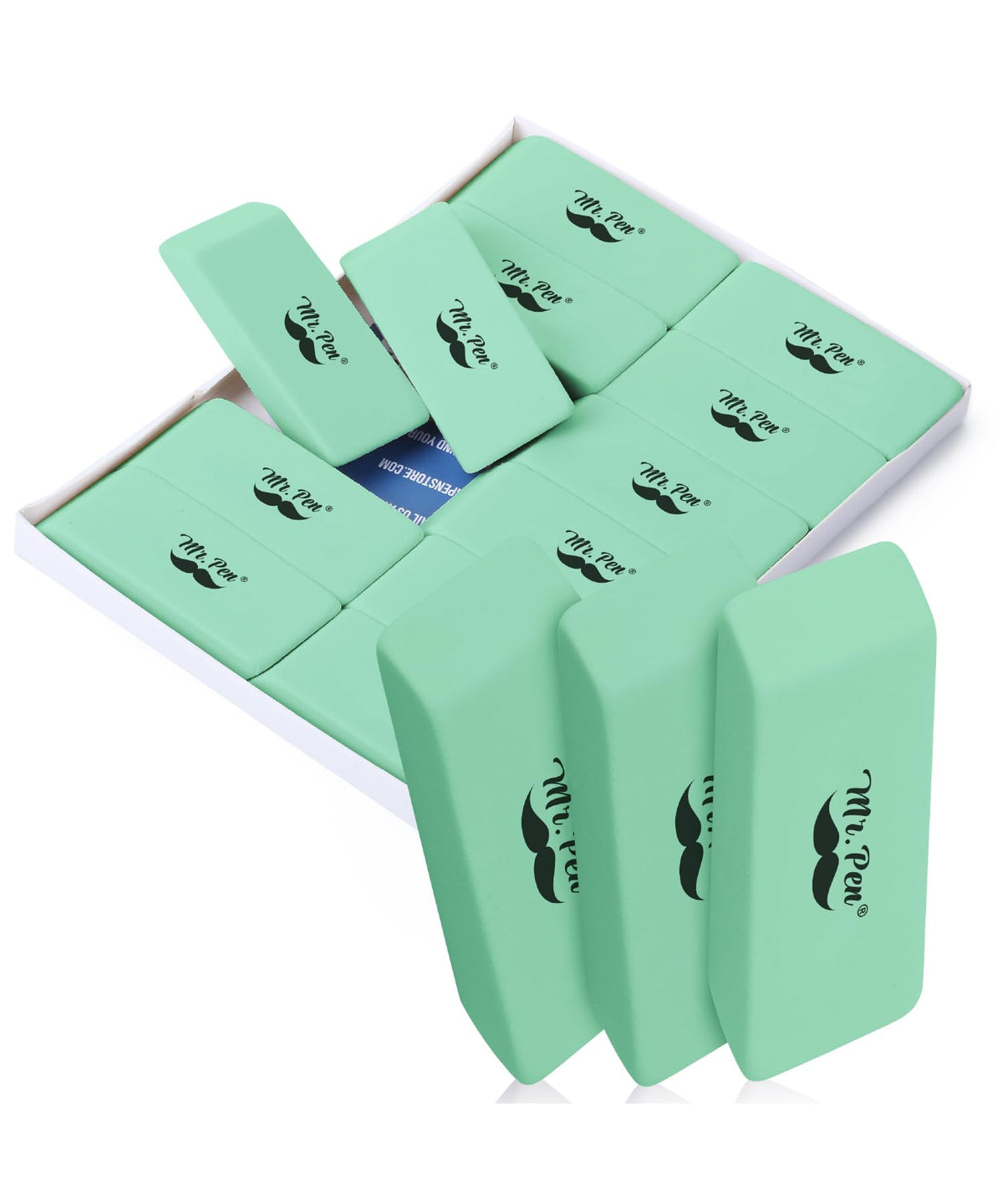 Mr. Pen- Pencil Eraser, 12 Pack, Neon Colors