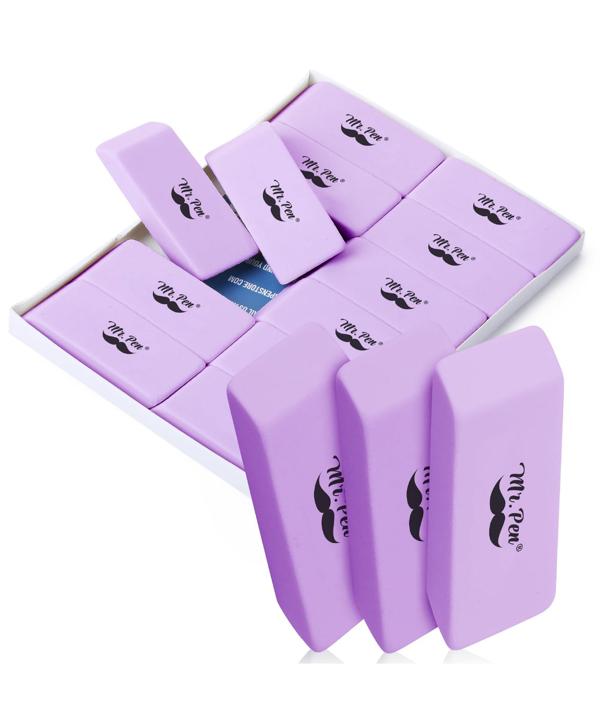 Mr. Pen- Pink Pencil Eraser, 12 Pack