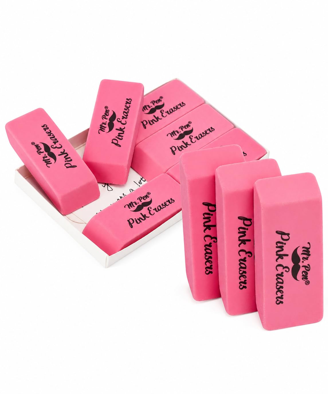 Mr. Pen- Pencil Eraser, 12 Pack, Neon Colors