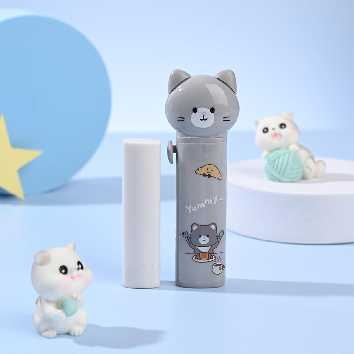 Retractable Pencil Eraser, Cute Erasers,Cat Eraser