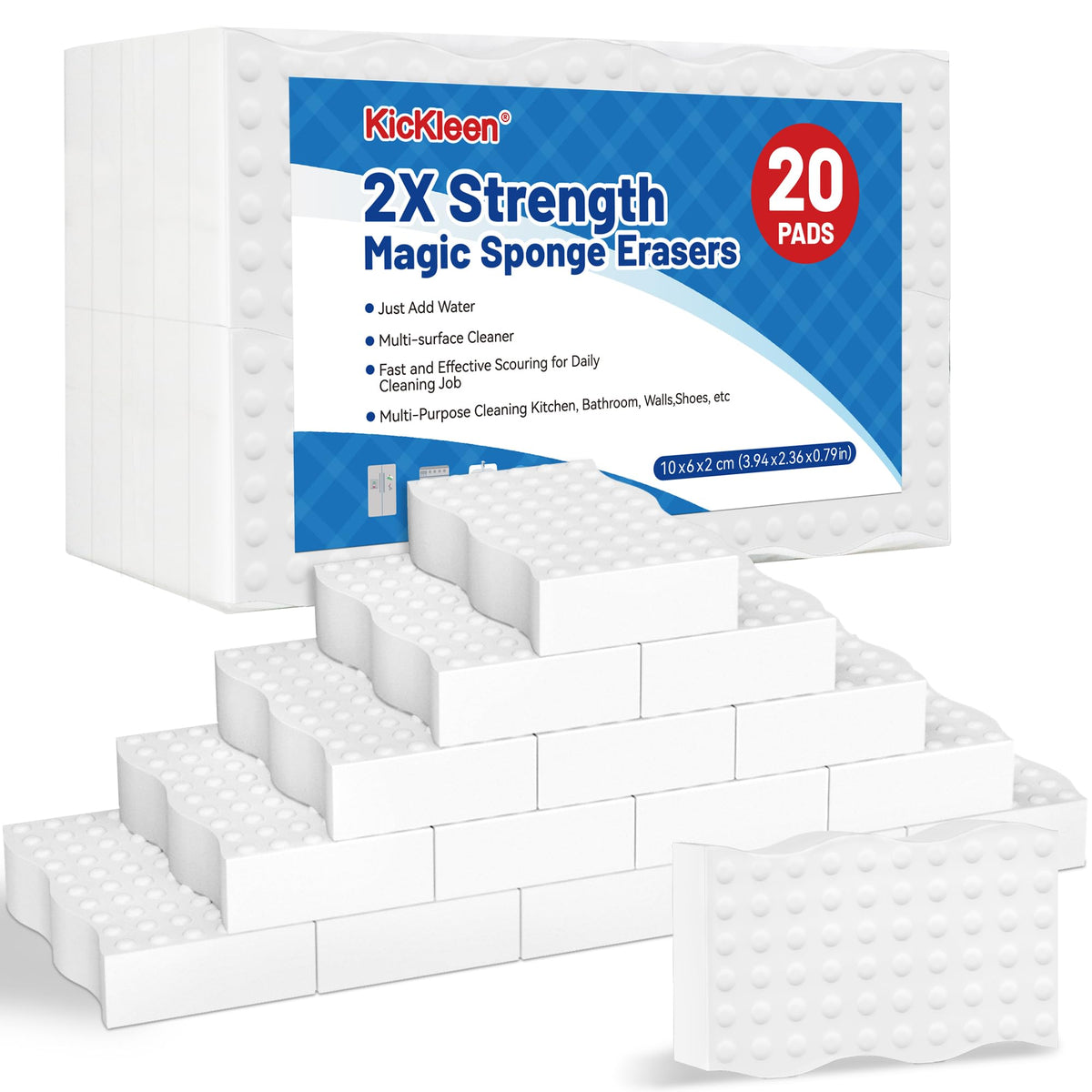 30 Pack Magic Sponges Cleaning Eraser, 2X Density Melamine Sponges