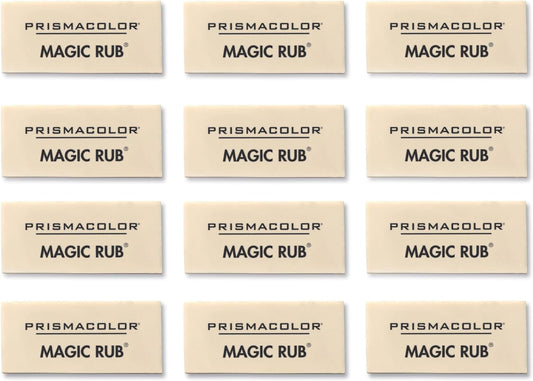Prismacolor Premier Magic Rub Vinyl Erasers, 12 Count - For Drafting, Sketching, Fine Art, School Supplies
