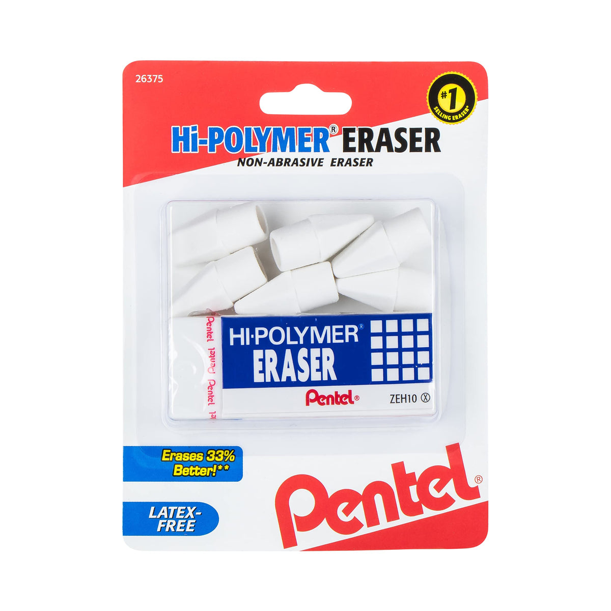 Pentel Hi-Polymer Block Eraser, Small, 3 Pack (ZEH05BP2F)