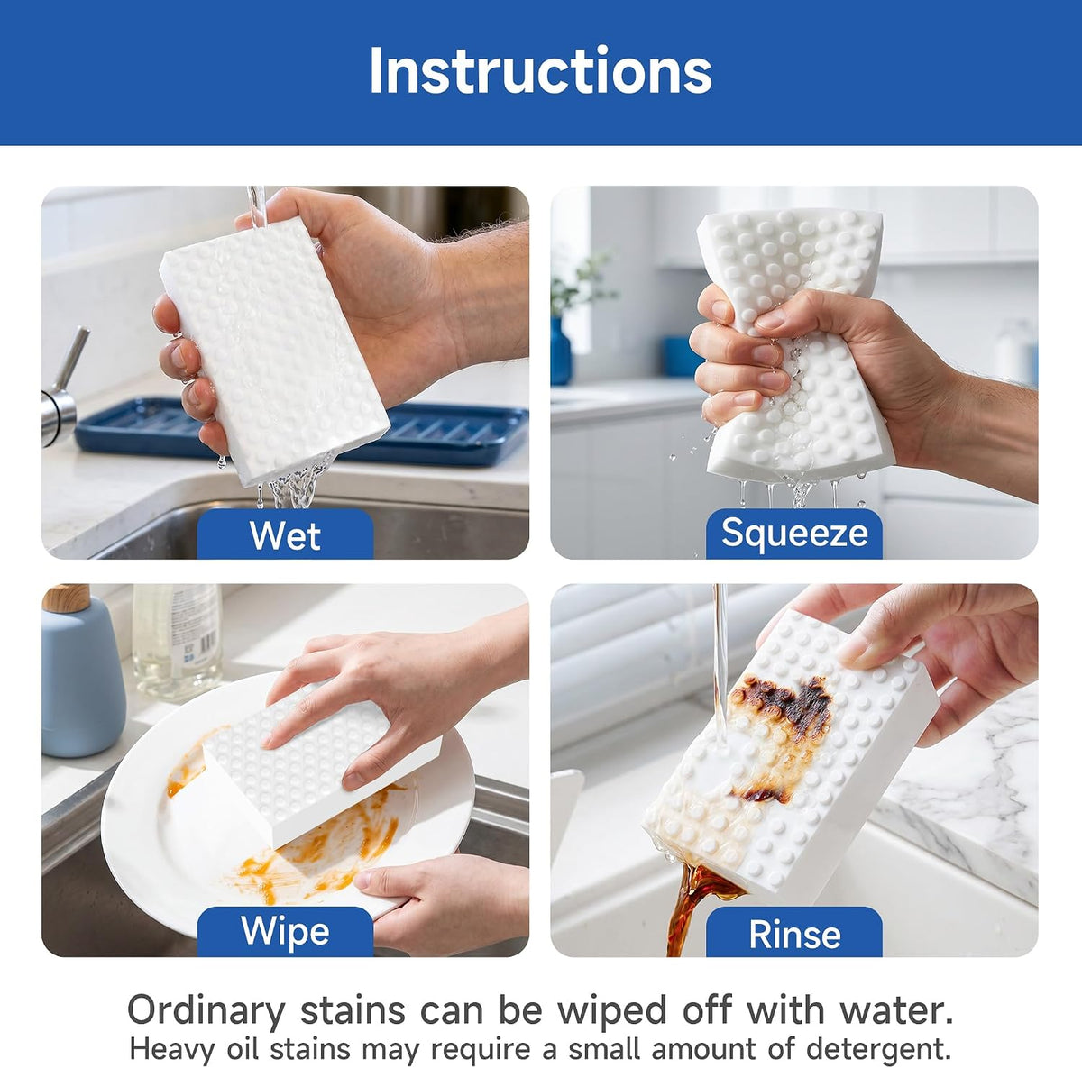 5X Extra Durable Magic Sponge Cleaning Eraser，20 Pack Melamine Sponge