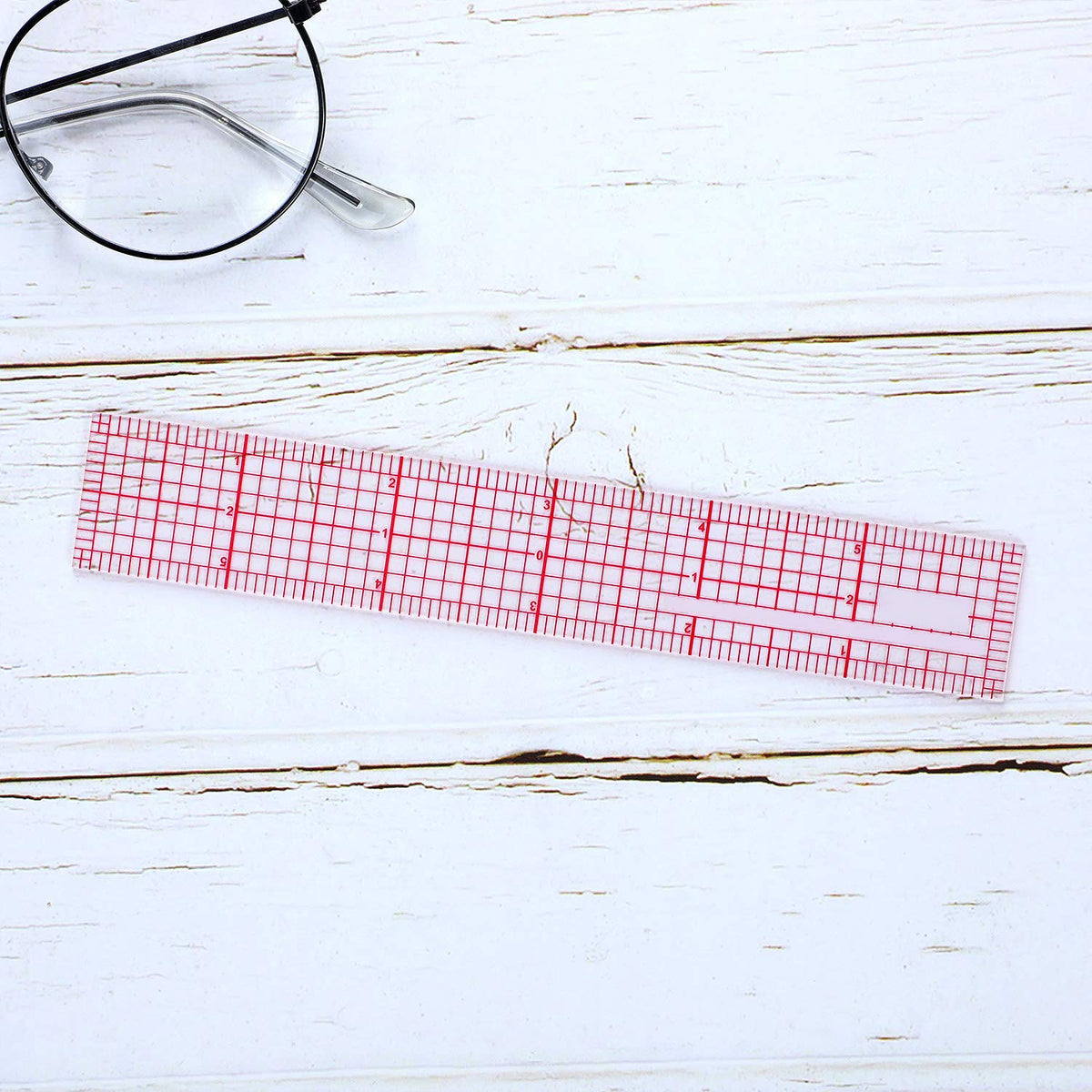 Pelopy 4 Pcs Clear Plastic Ruler 6 Inch, 12 Inch, 15 Inch, Transparent