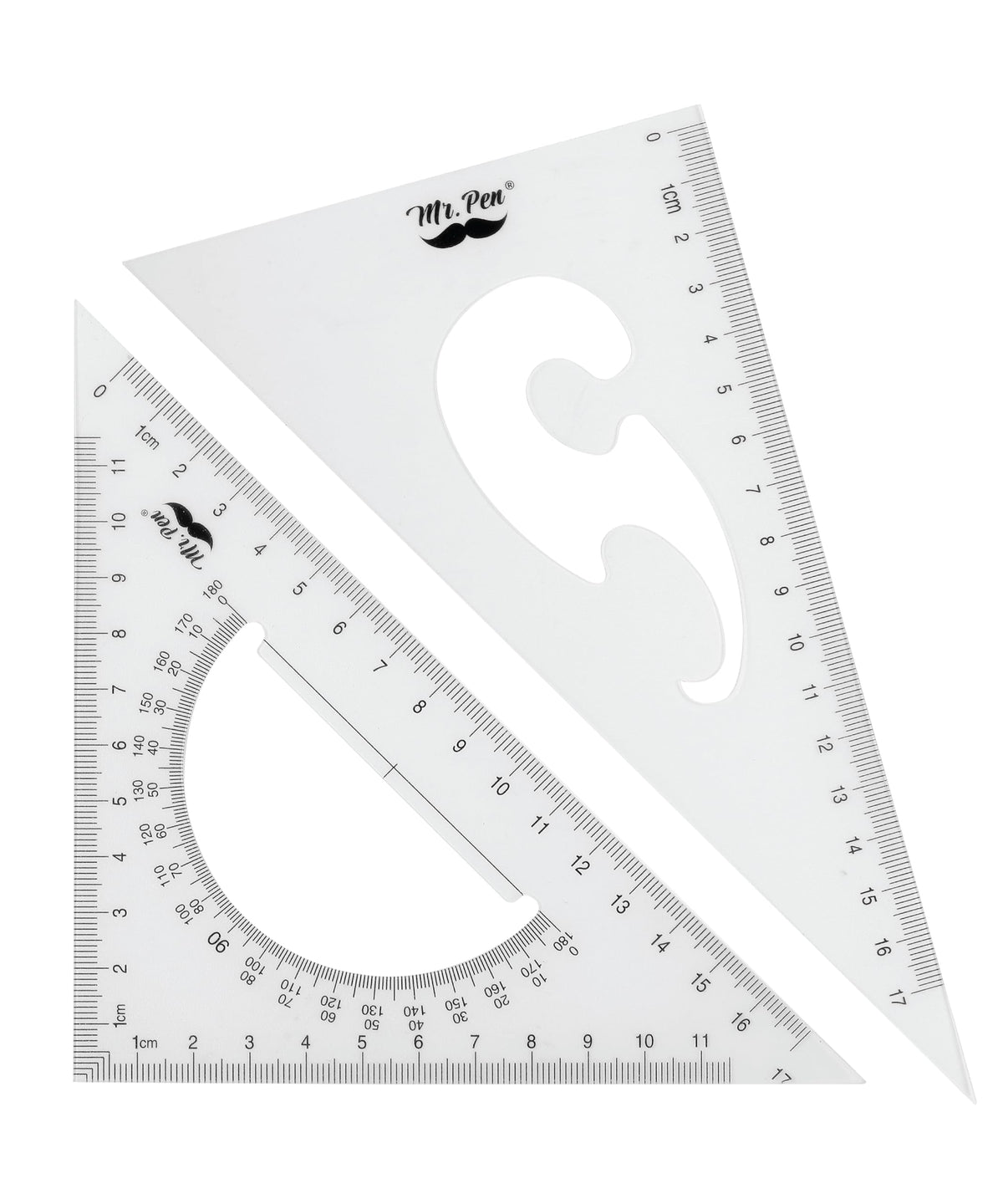 Mr. Pen Triangle Ruler, Protractor, Math Set - 3 Pack, Square Ruler