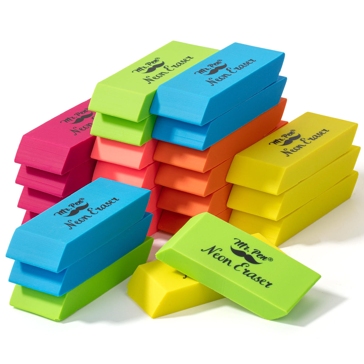 Mr. Pen- Pink Pencil Eraser, 12 Pack