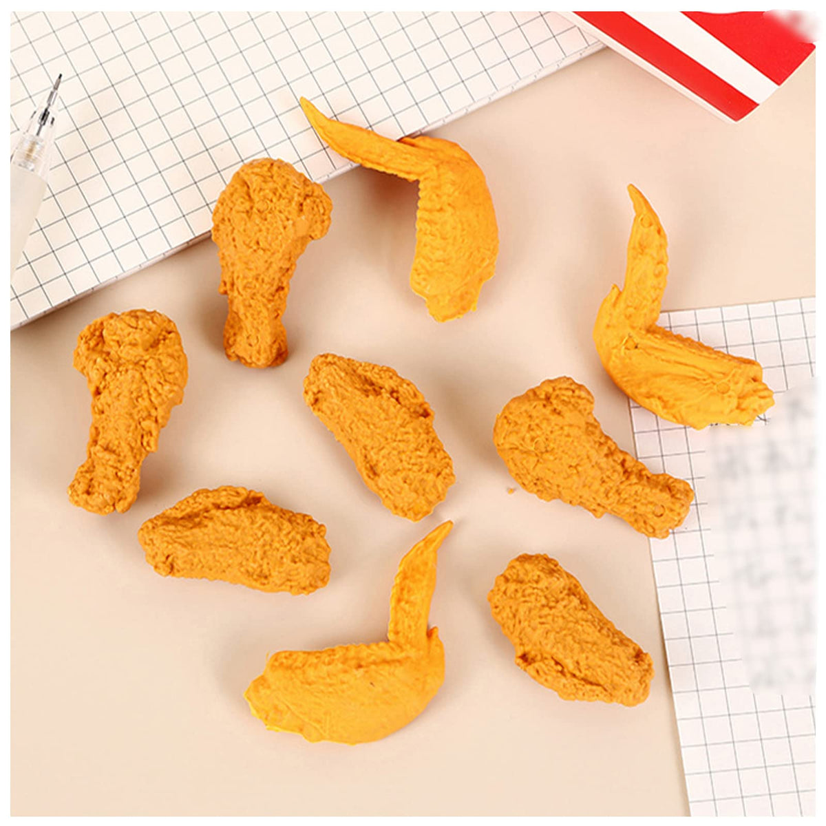 Cute Erasers for Kids Bulk 16 Pack Animal Food Fun Desk Pets Pencil Students School Supplies Prize Gifts Party Favors