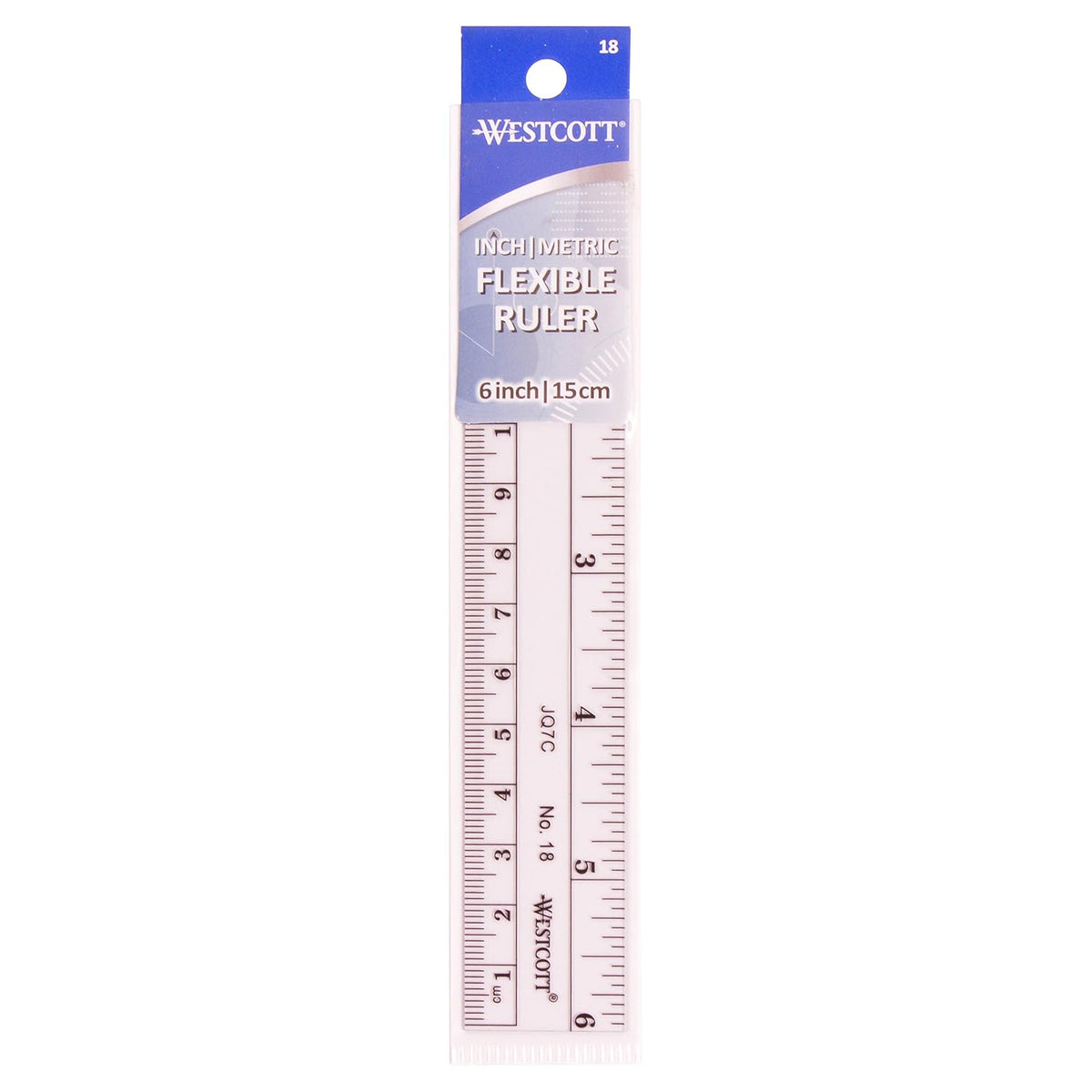 Westcott 6-Inch Flexible Metric Ruler, Clear