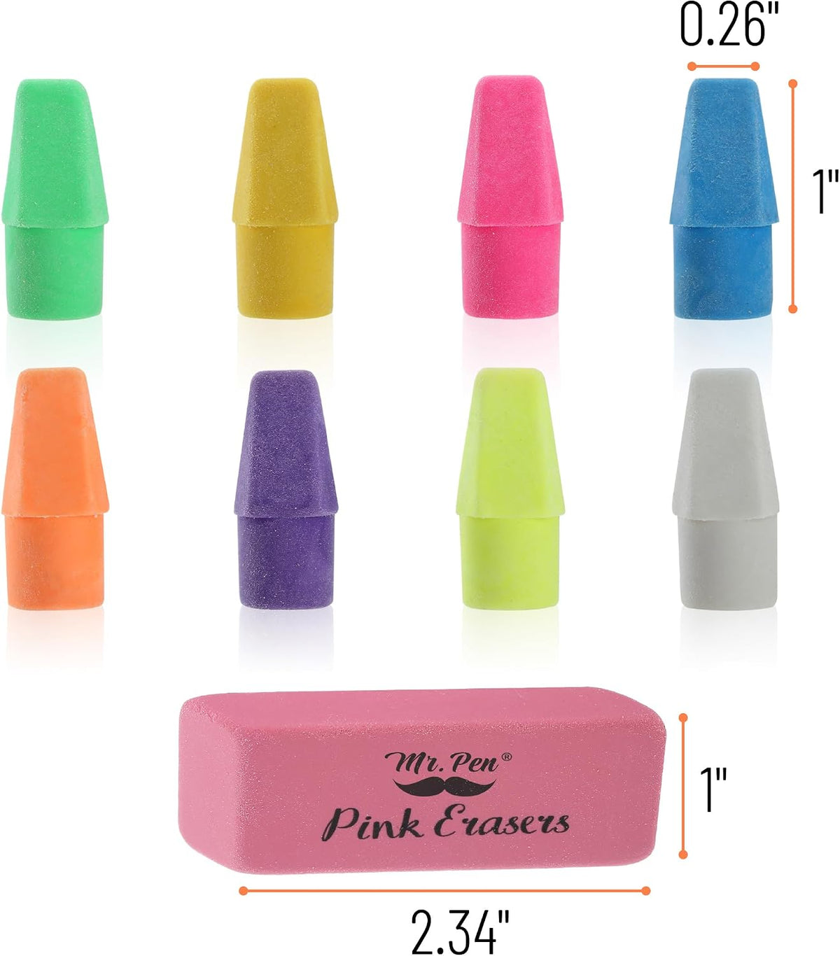 Mr. Pen- School Eraser Combination Set, 60 Pack, Assorted Colors