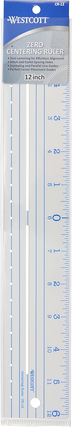 Westcott CR-12 Plastic Ruler 12"-Zero Centering