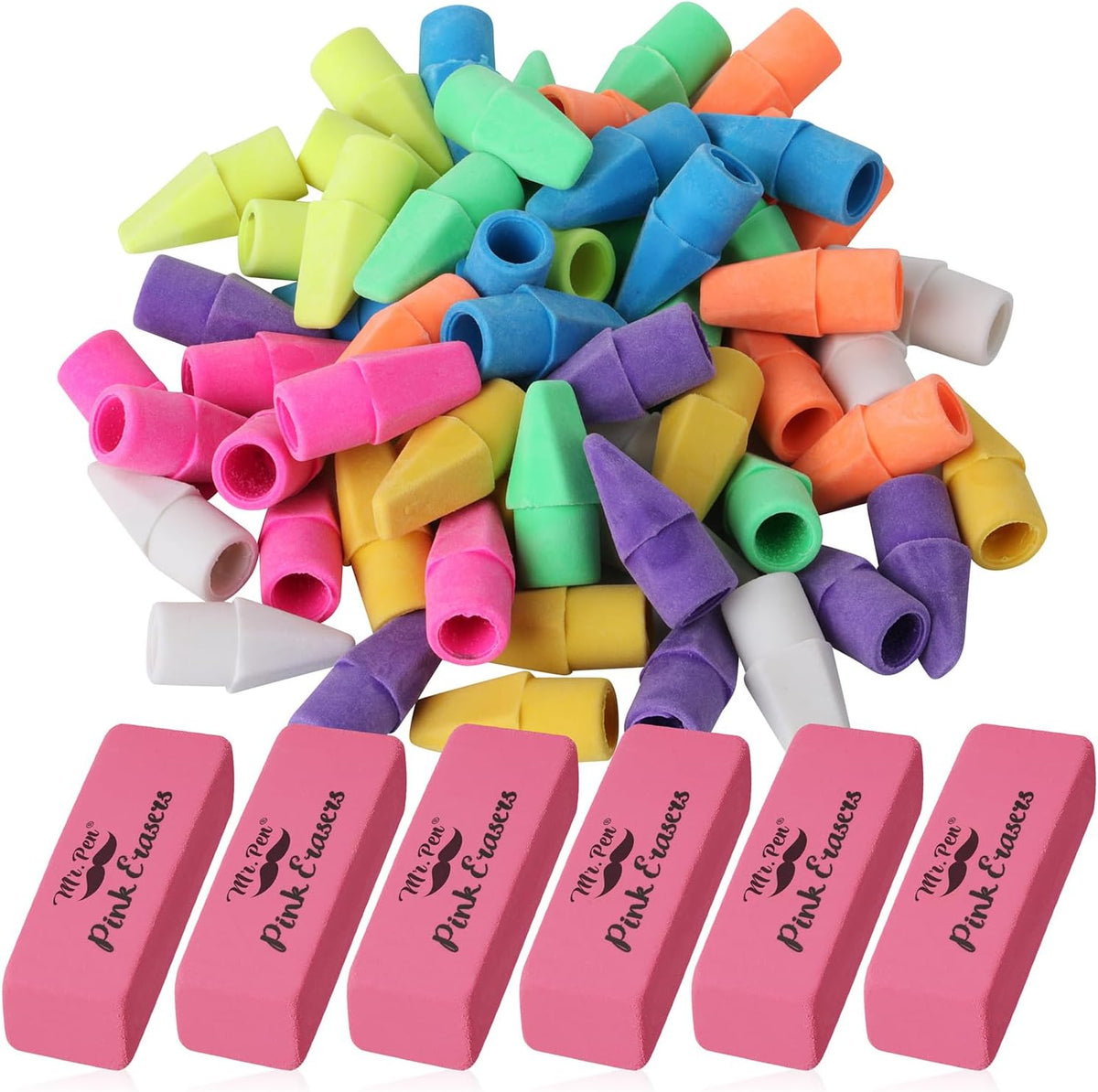 Mr. Pen- School Eraser Combination Set, 60 Pack, Assorted Colors