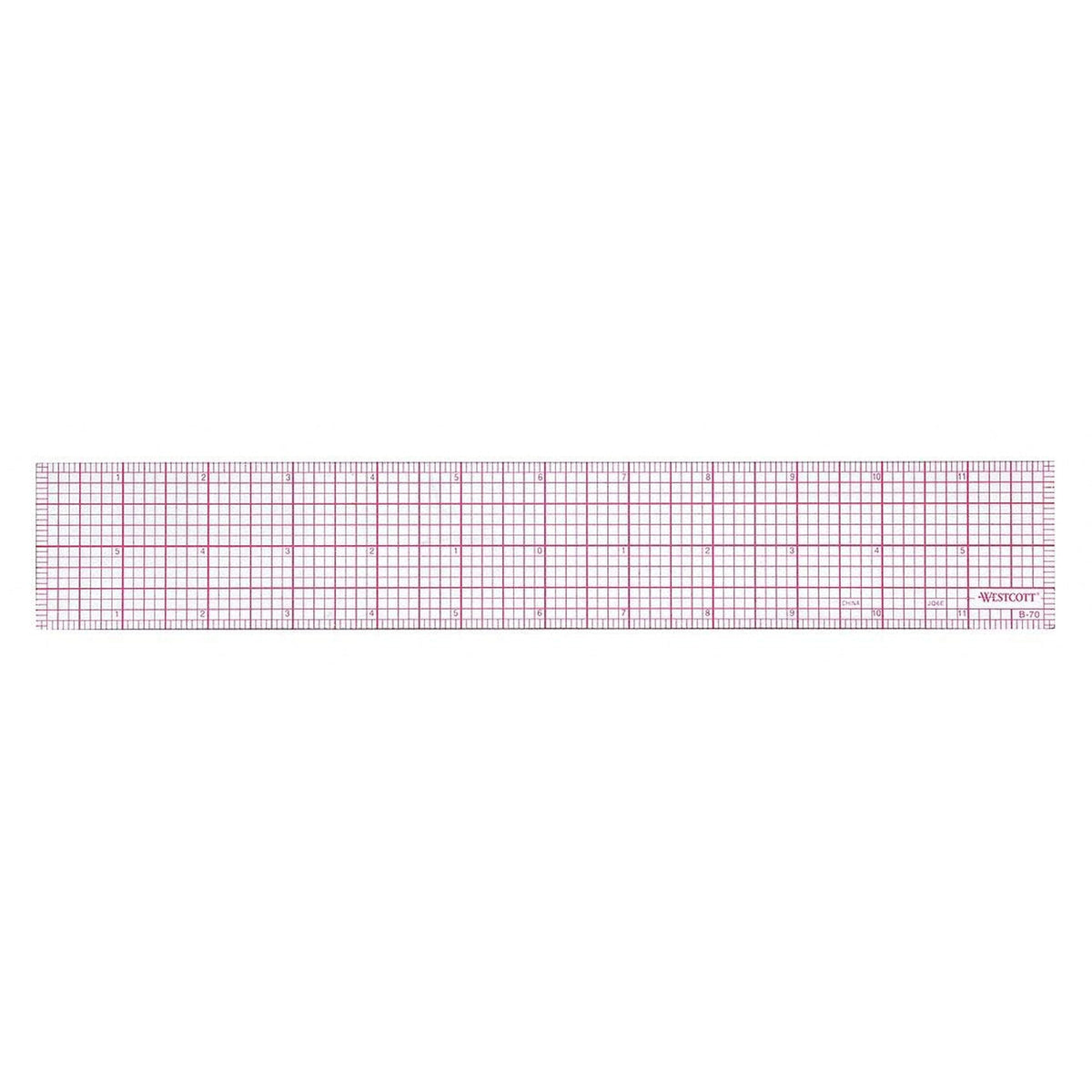 Westcott B-70 8ths Graph Beveled Ruler, 12 in