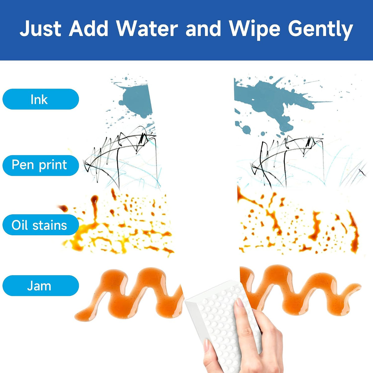 5X Extra Durable Magic Sponge Cleaning Eraser，20 Pack Melamine Sponge