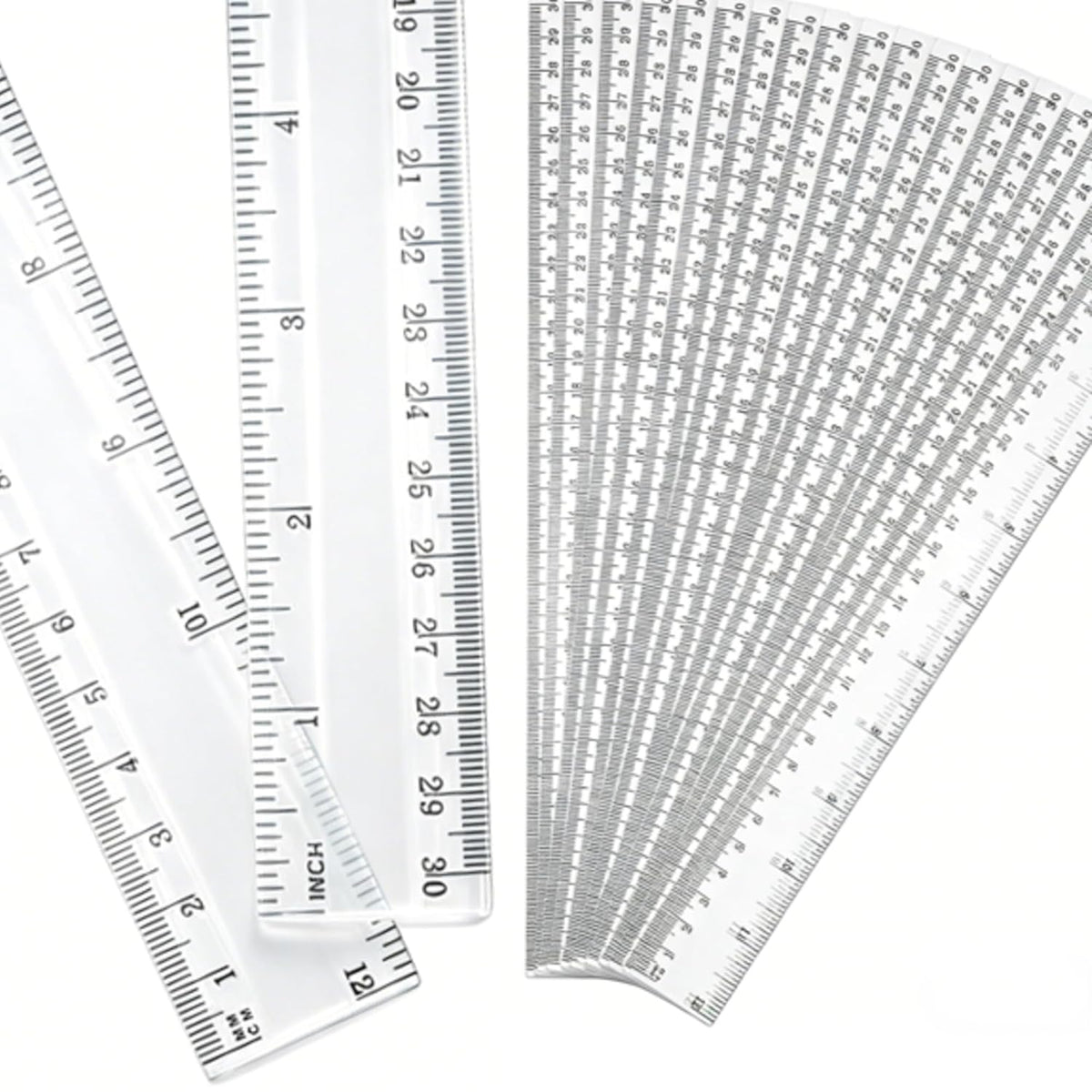 Eboot 20 Pack 12 in Clear Plastic Rulers Bulk for Classroom, School, Office