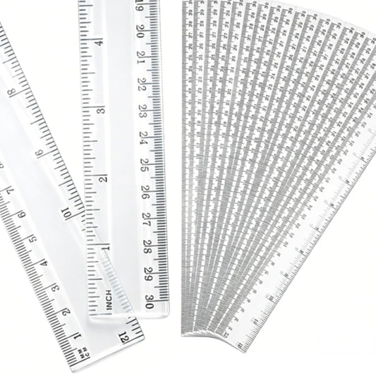 Eboot 20 Pack 12 in Clear Plastic Rulers Bulk for Classroom, School, Office