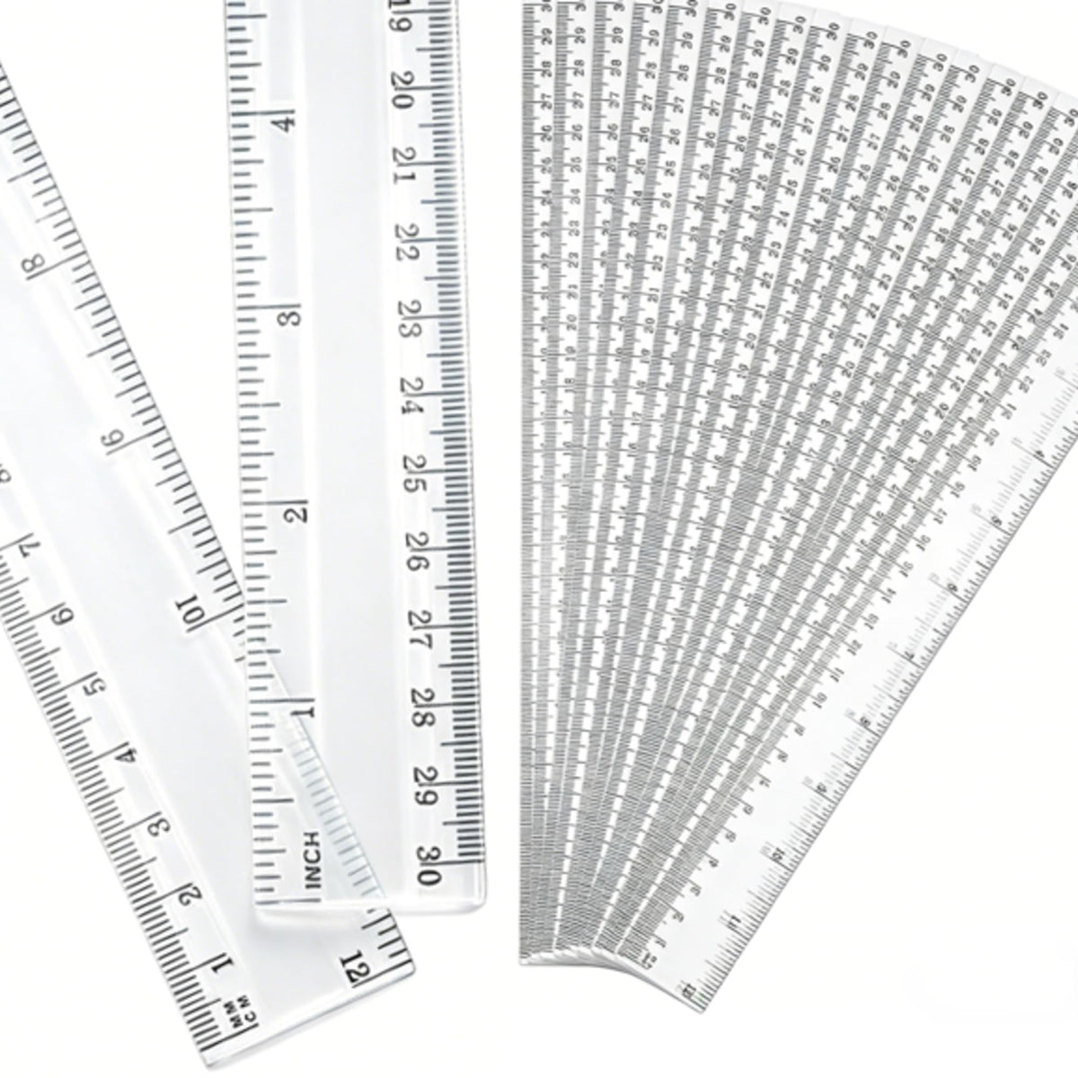 Eboot 20 Pack 12 in Clear Plastic Rulers Bulk for Classroom, School, Office