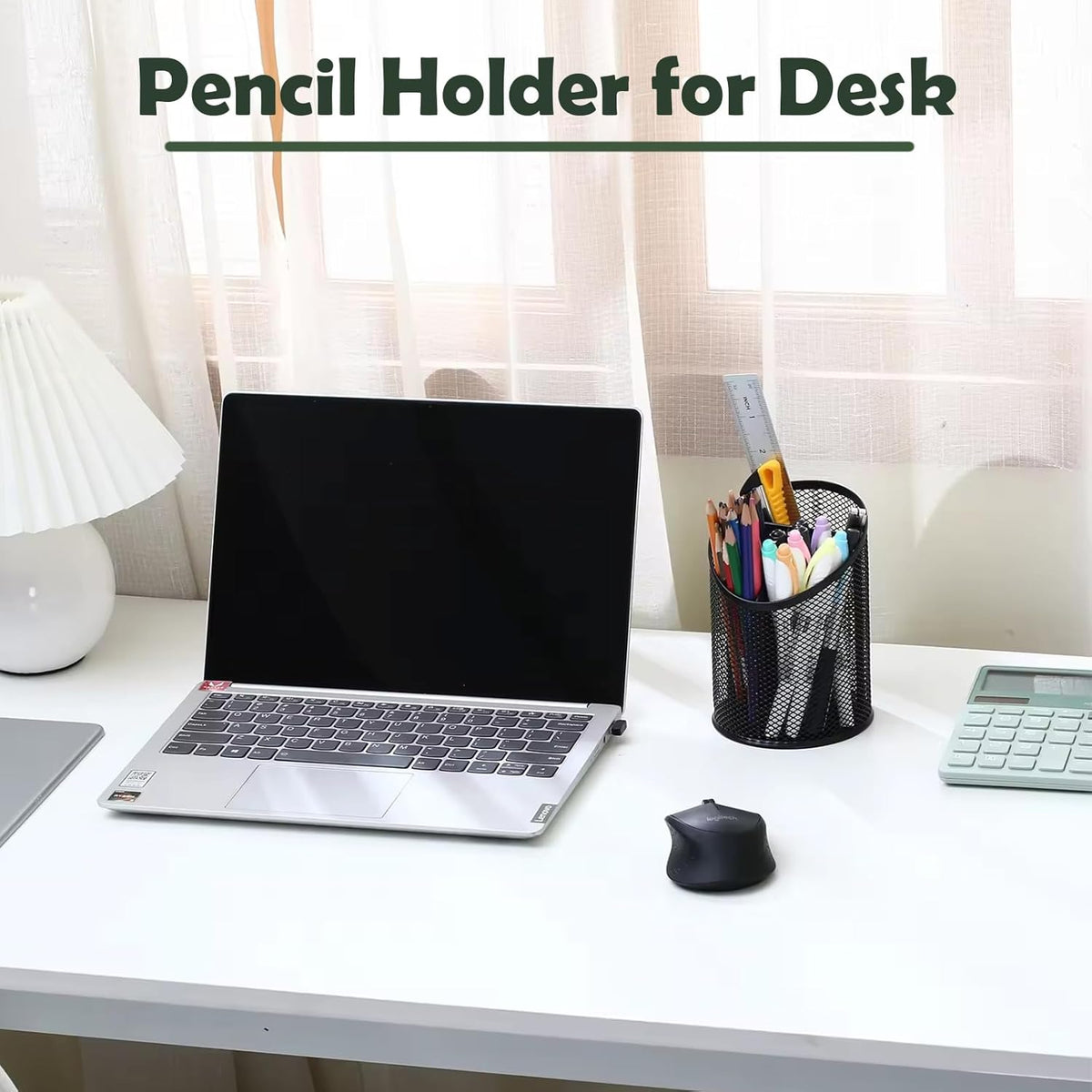 MINDEPOT 2 Pack Pencil Holder Pen Cup for Desk Round Pen Organizer