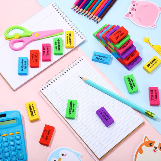 Resurhang 180 Pcs Inspirational Erasers,Motivational,Multicolor