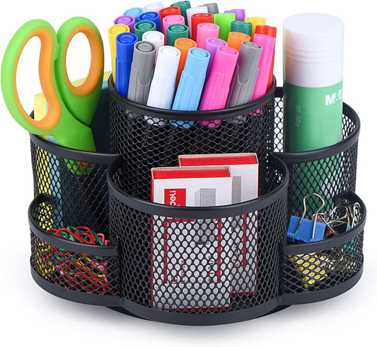 Topwey 360 Rotating Pencil/Pen Holder for Desk in Black