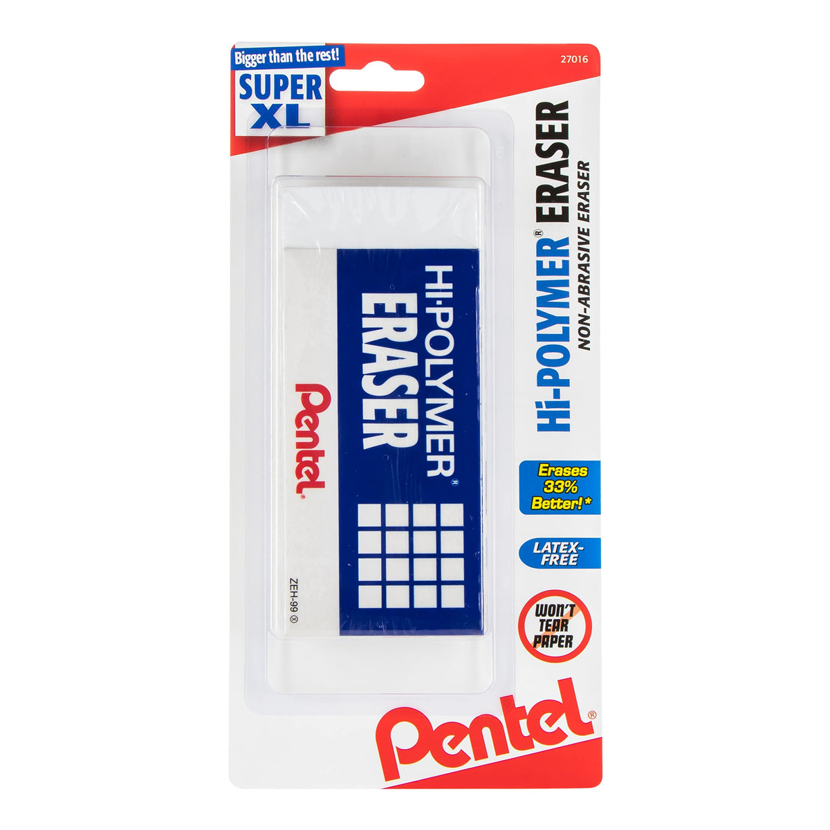 Pentel Hi-Polymer Block Eraser, Small, 3 Pack (ZEH05BP2F)